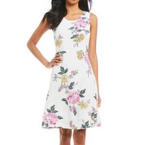 JOULES Ava ivory floral sleeveless dress, Sz US 10.